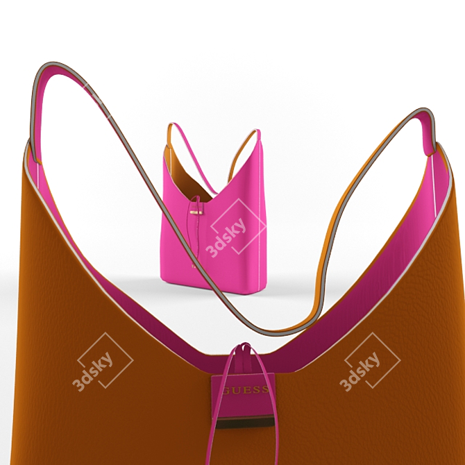 Guess Two-sided Bag: Orange/Pink 3D model image 2