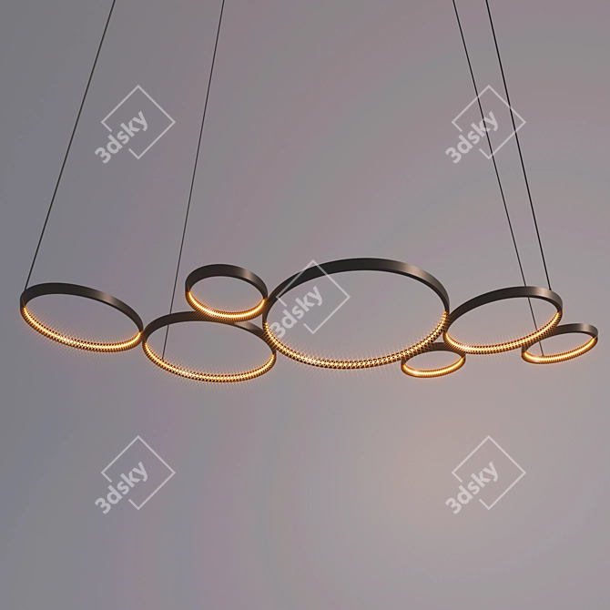 Sleek Adjustable Pendant Light 3D model image 2