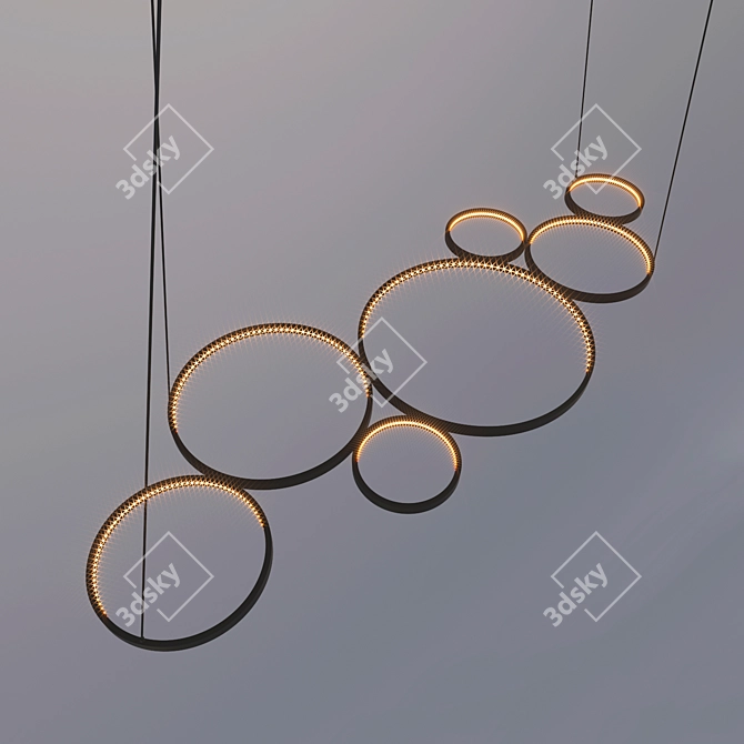 Sleek Adjustable Pendant Light 3D model image 3