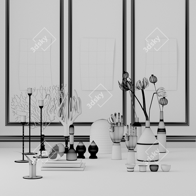 SKULTUNA 1607 Decorative Set: Timeless Elegance 3D model image 3