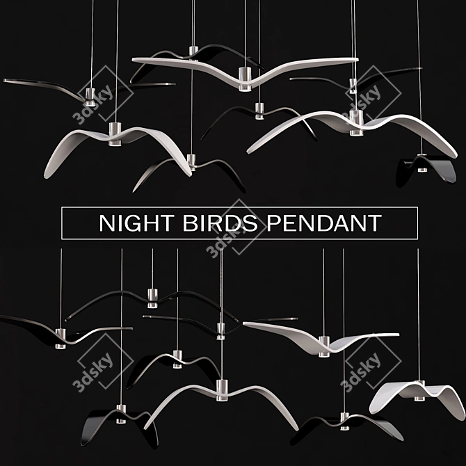 Night Birds Pendant: Stylish and Elegant Lighting 3D model image 1