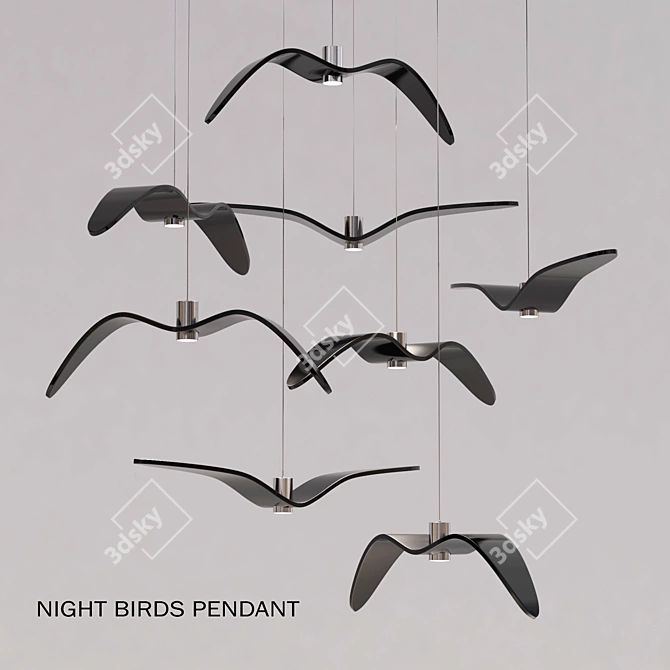 Night Birds Pendant: Stylish and Elegant Lighting 3D model image 2