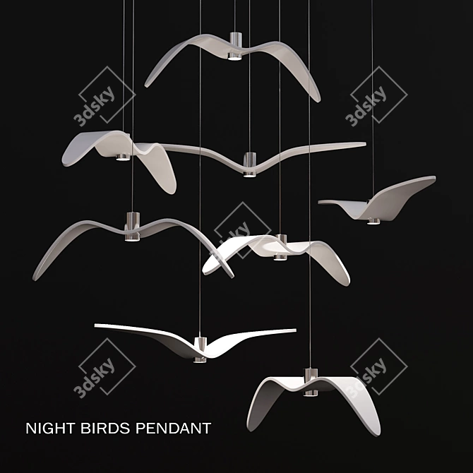 Night Birds Pendant: Stylish and Elegant Lighting 3D model image 3