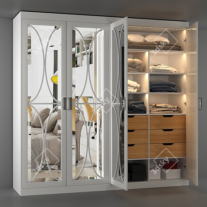 Organized Essentials: Wardrobe with Filling 3D model image 1