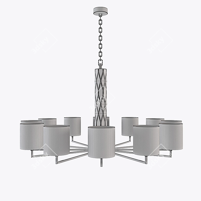 Modern Matte Black Pendant Light 3D model image 2