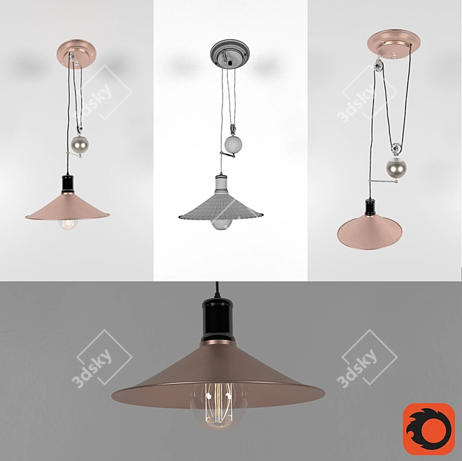 Adjustable Lamp Suspension 3D model image 1