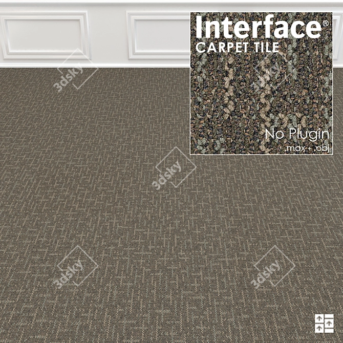 Wind II Texture Carpet Tiles - High Res, 3 Color, 4 Configs 3D model image 2