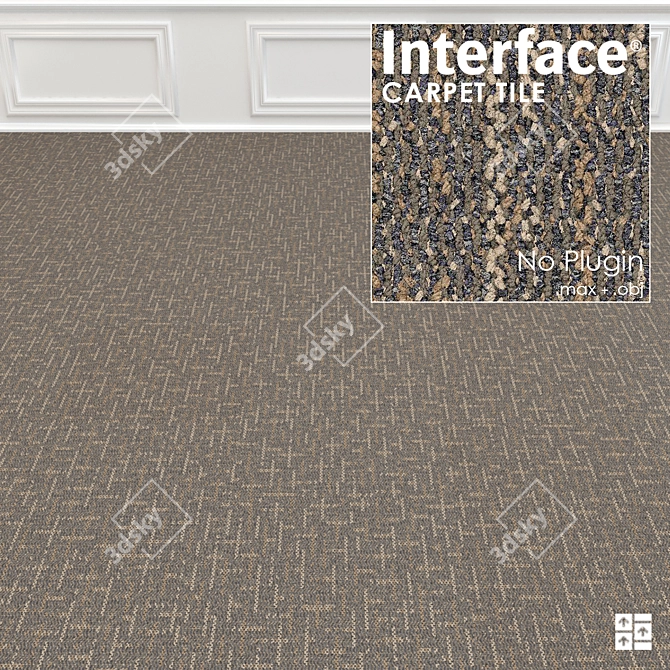 Wind II Texture Carpet Tiles - High Res, 3 Color, 4 Configs 3D model image 3