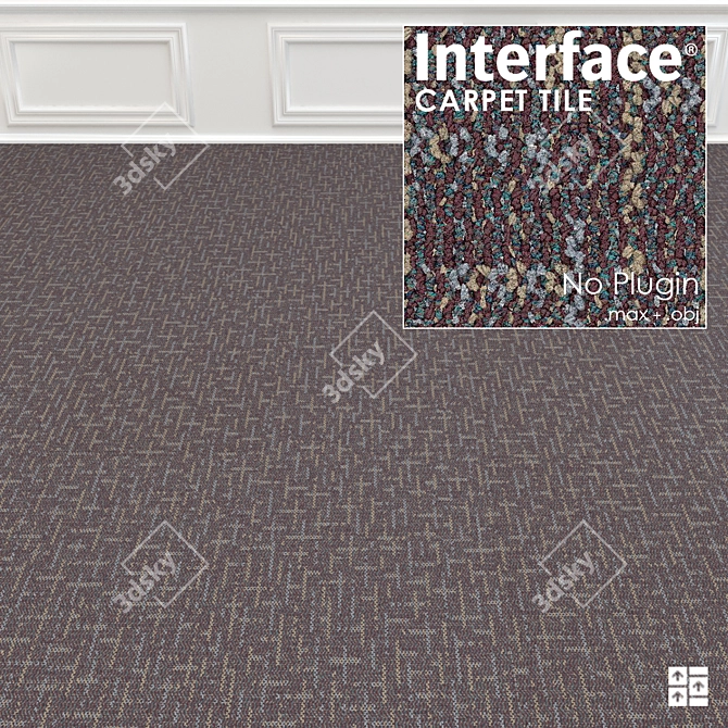 Wind II Textured Carpet Tile - 3 Colors 3D model image 2