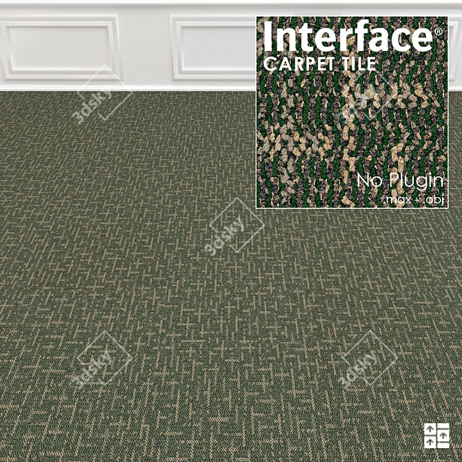 Wind II Textured Carpet Tile - 3 Colors 3D model image 3