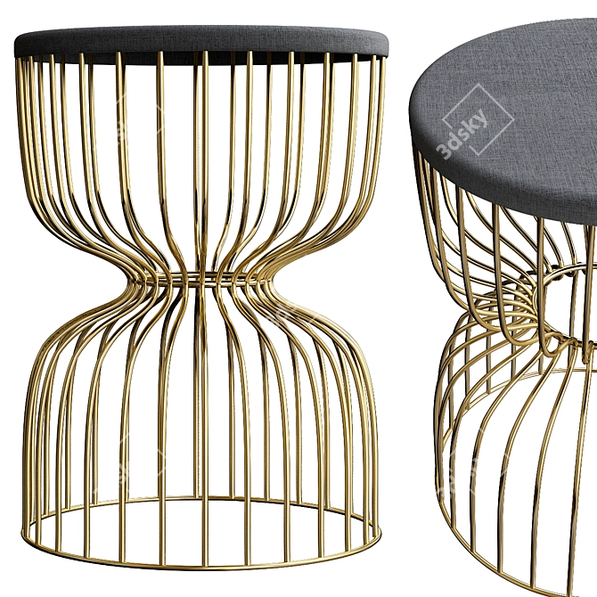 Metal Side Table 3D model image 1