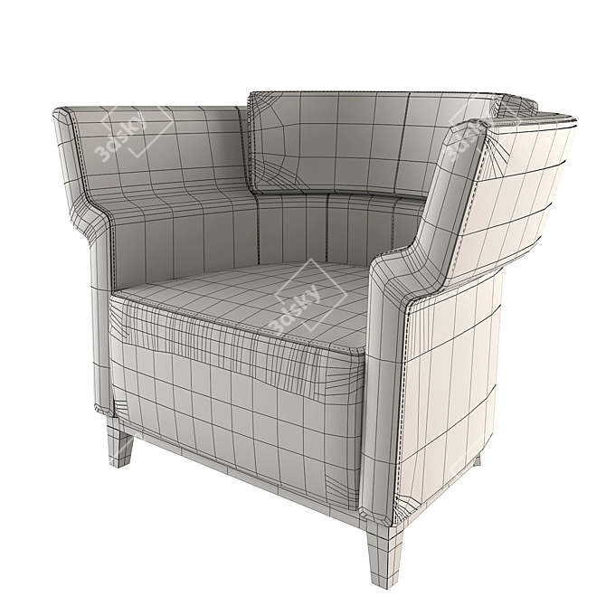 Title: Hemingway Turbosmooth Armchair 3D model image 3