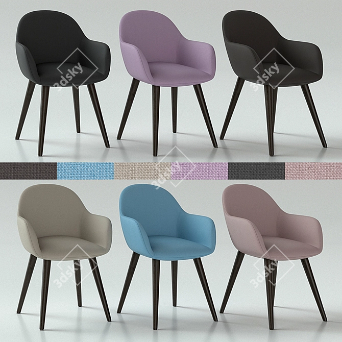 Luxe Mariam Chair: Chic Comfort 3D model image 1