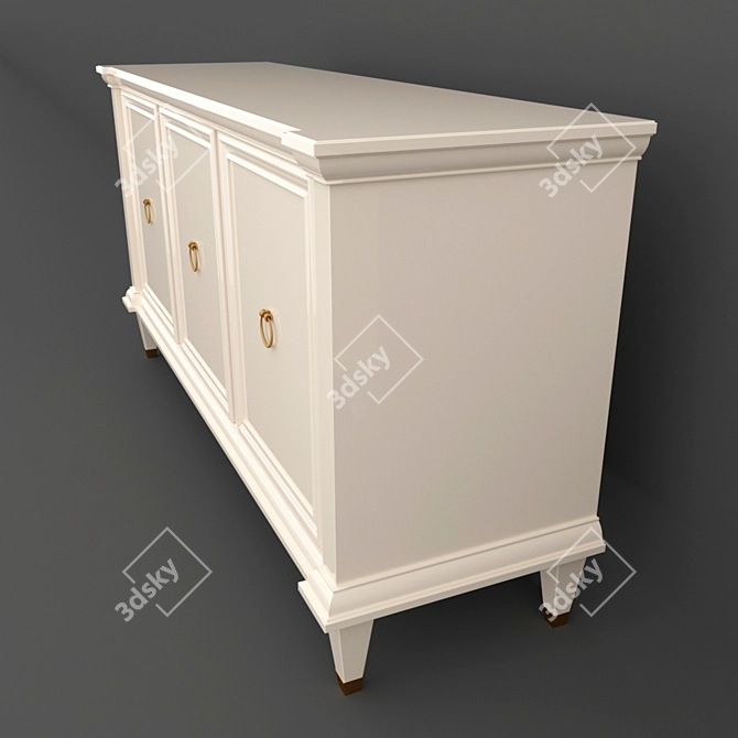 Elegant Ivory TV Stand & Buffet: Misier Collection 3D model image 2