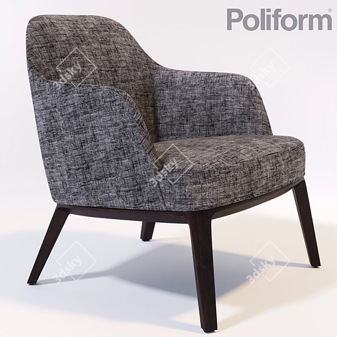 Poliform Jane Armrest, Sofa & Table 3D model image 2