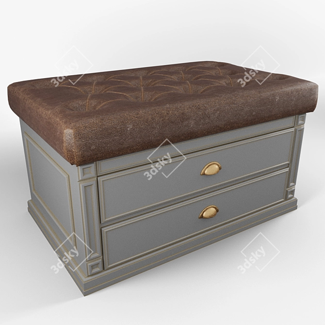 Versatile Hallway Banquette with Drawers 3D model image 1