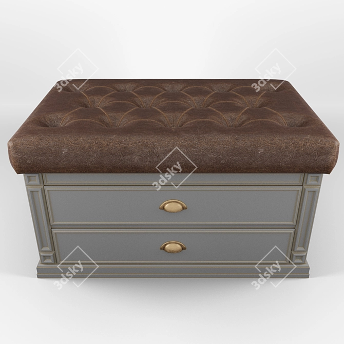 Versatile Hallway Banquette with Drawers 3D model image 2