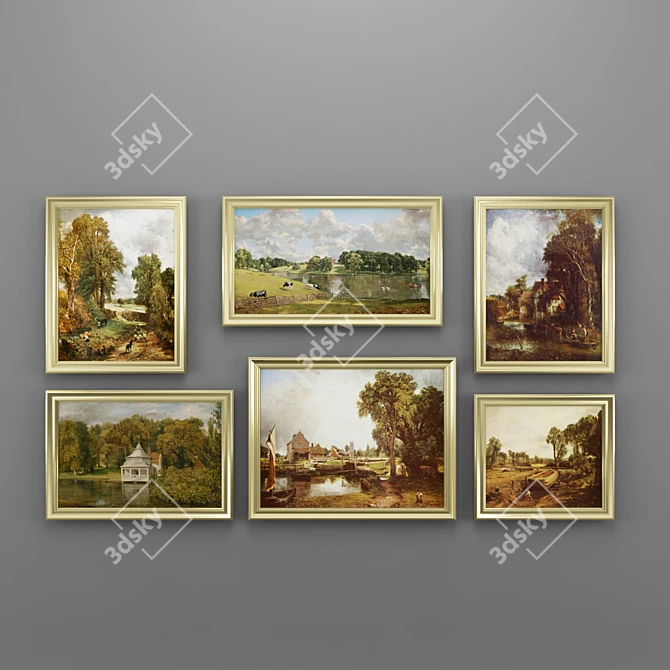Art Gallery Collection: Set of Paintings 3D model image 1