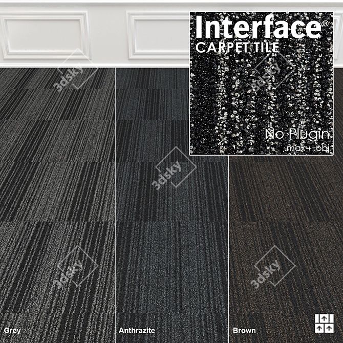 Barricade Carpet Tiles: High-Res Textures & Configurations 3D model image 1