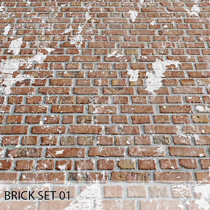 Brick Set 01
Unique Title: Weathered White Brick Set 3D model image 3