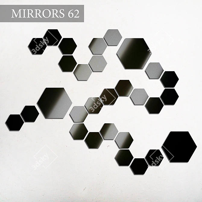 Geometric Mirror Wall Decor 3D model image 1