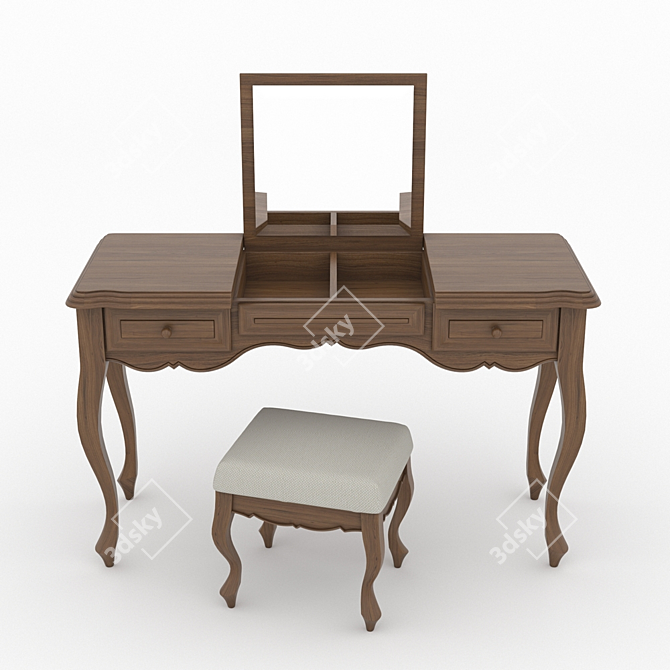 Elegant Provence Toilet Table 3D model image 1