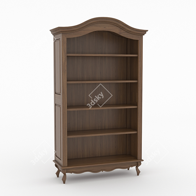 Provençal Wood Bookshelf 3D model image 1