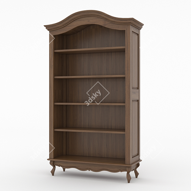 Provençal Wood Bookshelf 3D model image 2