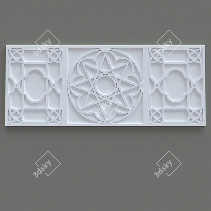 Modular Gypsum Panels: Afrosiab 3D model image 1