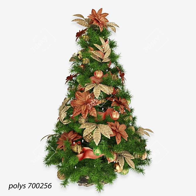 Festive Fir Tree - 2m Tall 3D model image 1