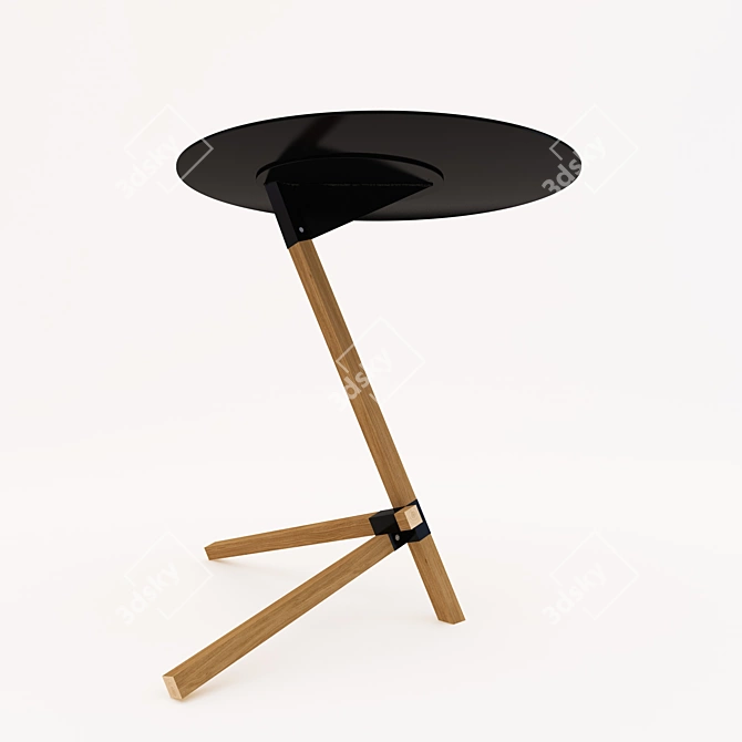 Sleek Steel Side Table by Keiji Ashizawa 3D model image 2