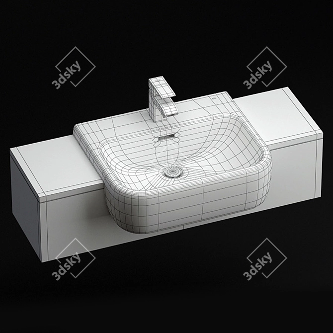 RAK Metropolitan Recessed Washbasin 3D model image 3