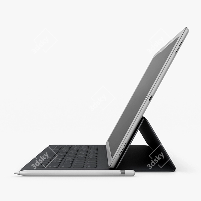 Powerful Apple iPad Pro 12.9" with Smart Keyboard 3D model image 2