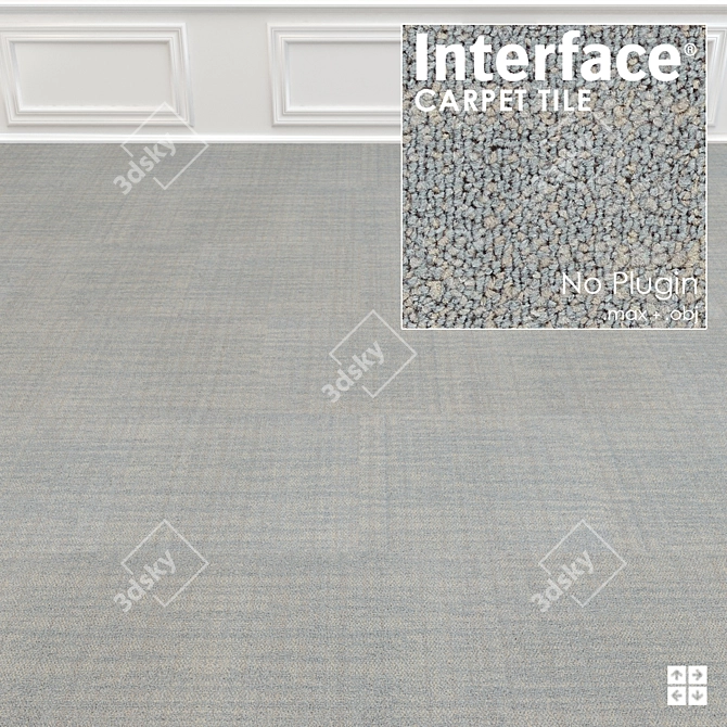 Contemplation Carpet Tile: High-Res Textures, Versatile Configurations 3D model image 3