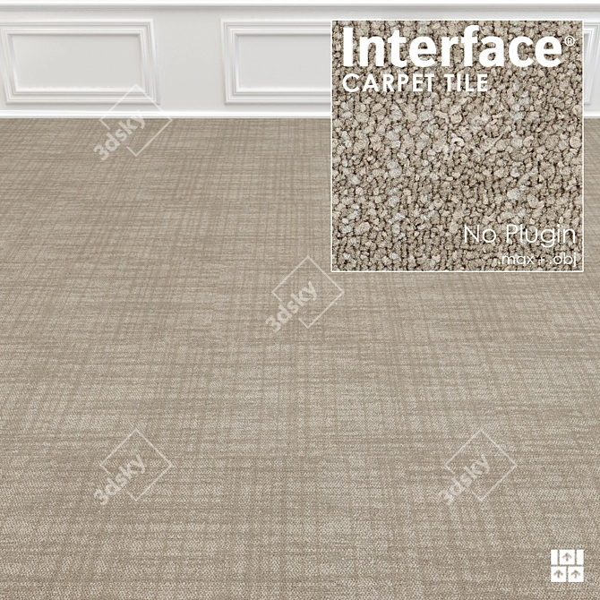 Contemplation Texture: 3-Color Carpet Tile 3D model image 3