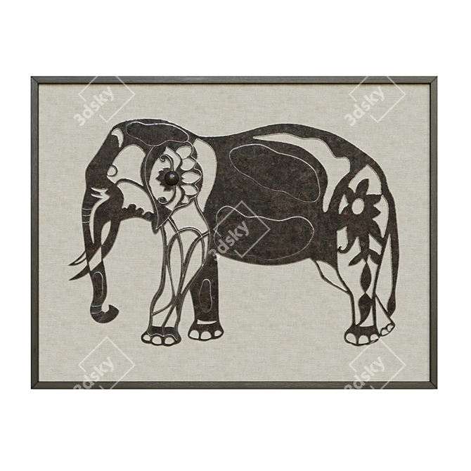 Bronze Elephant Panel - Uttermost 3D model image 1