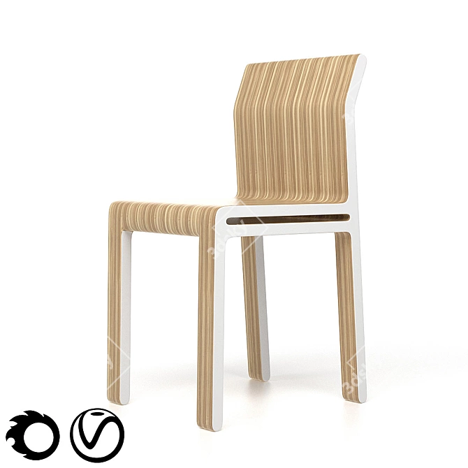 Scandinavian Eco-Style Chair 3D model image 1