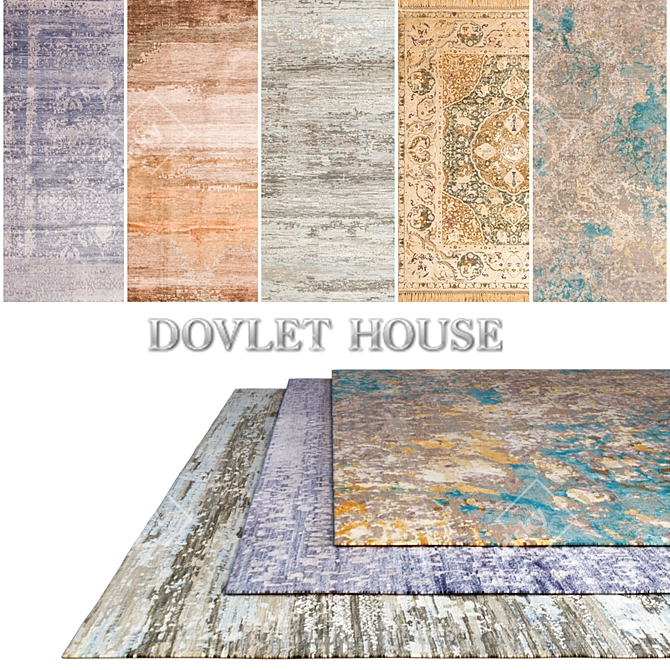 DOVLET HOUSE Carpets Set of 5 (part 171) 3D model image 1