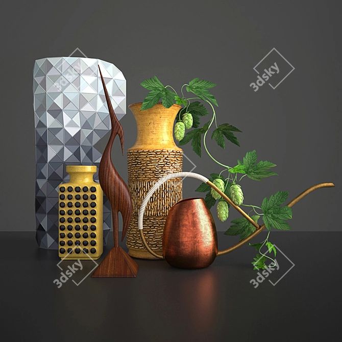 Branch of Hops Decoration Set 3D model image 1