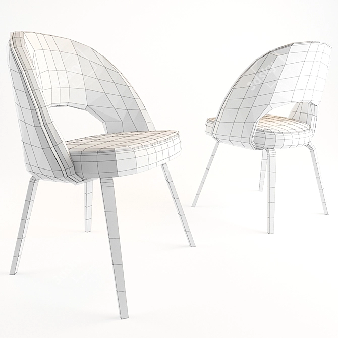 Elegant Saarinen Wood-Legged Chair 3D model image 2