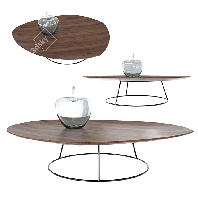 Luxury Modern Pebble Coffee Table 3D model image 1