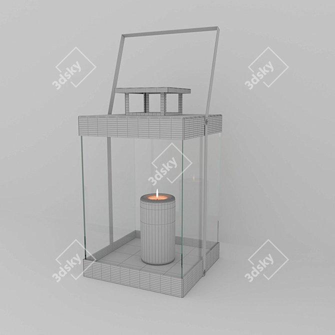 Modern Nordic Hurricane Lantern 3D model image 2