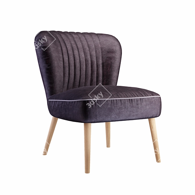 Luxe Lauren Armchair: Stylish Comfort 3D model image 1