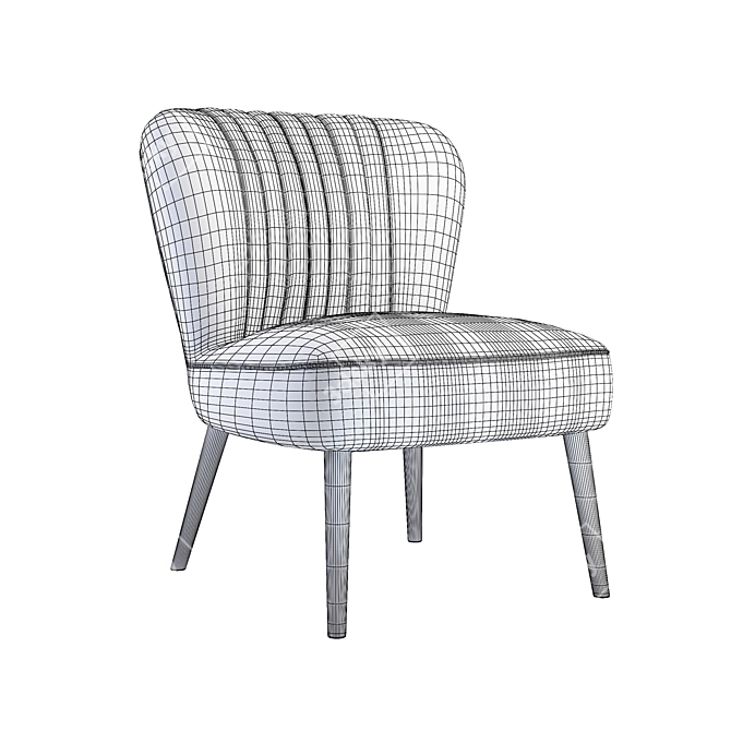 Luxe Lauren Armchair: Stylish Comfort 3D model image 2