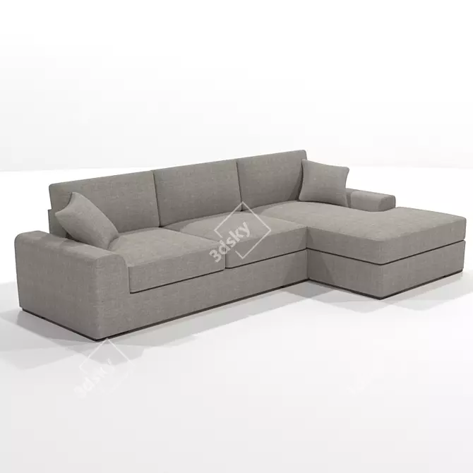 Stylish Vedori Corner Chaise 3D model image 1