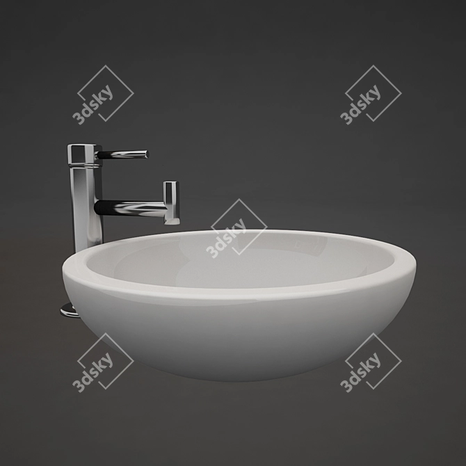 Graceful Washbasin: A Design Sensation 3D model image 2