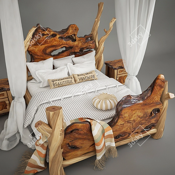 Country Charm Bed 3D model image 2