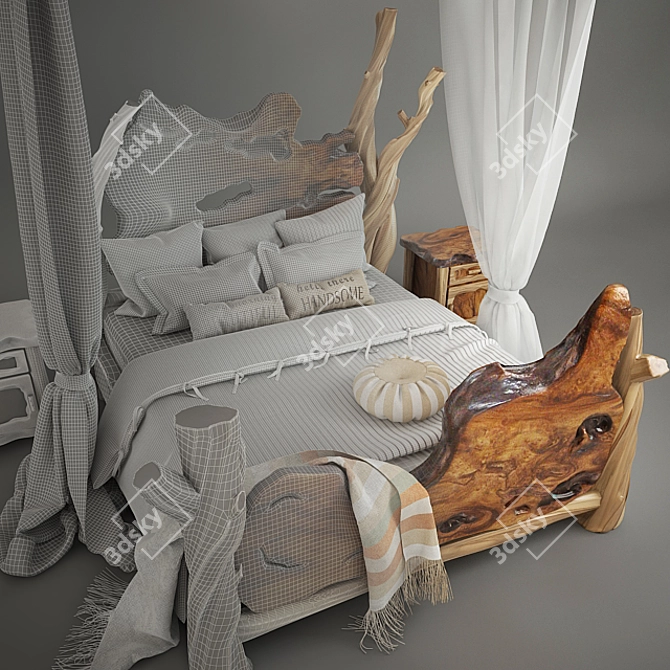 Country Charm Bed 3D model image 3