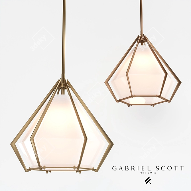 Elegant Harlow Pendant Illumination 3D model image 1