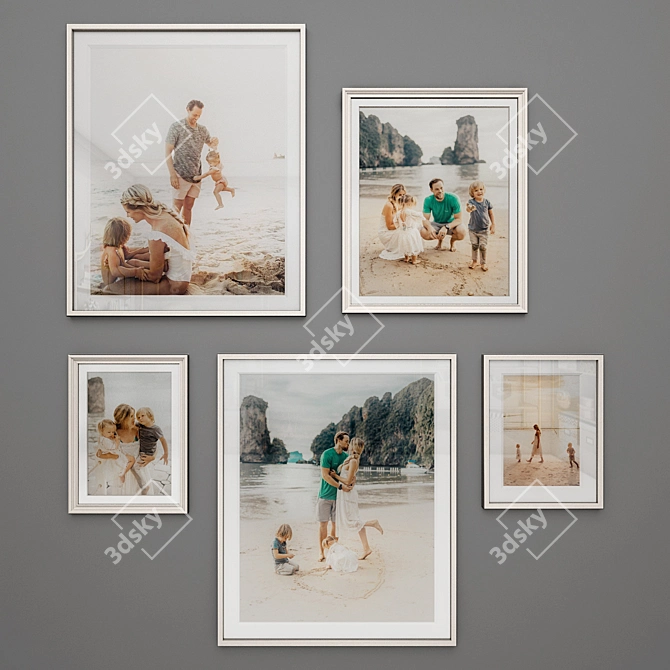 Complete Family Photo Frame Set 3D model image 1